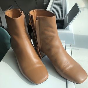 Oak + Fort Beige Block Bootie